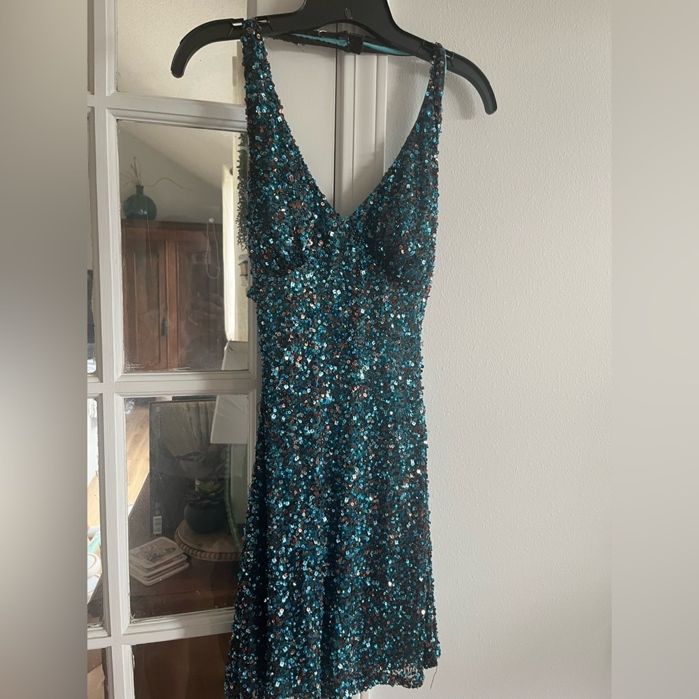 Fully beaded semi formal dress